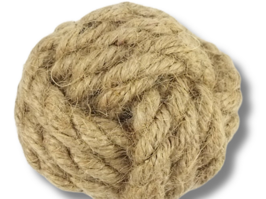 A tightly woven hemp rope ball pet toy made by WINVN INT